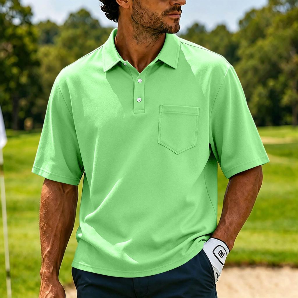 Men's Casual Short Sleeve Button Down Shirt Lightweight Breathable Summer
