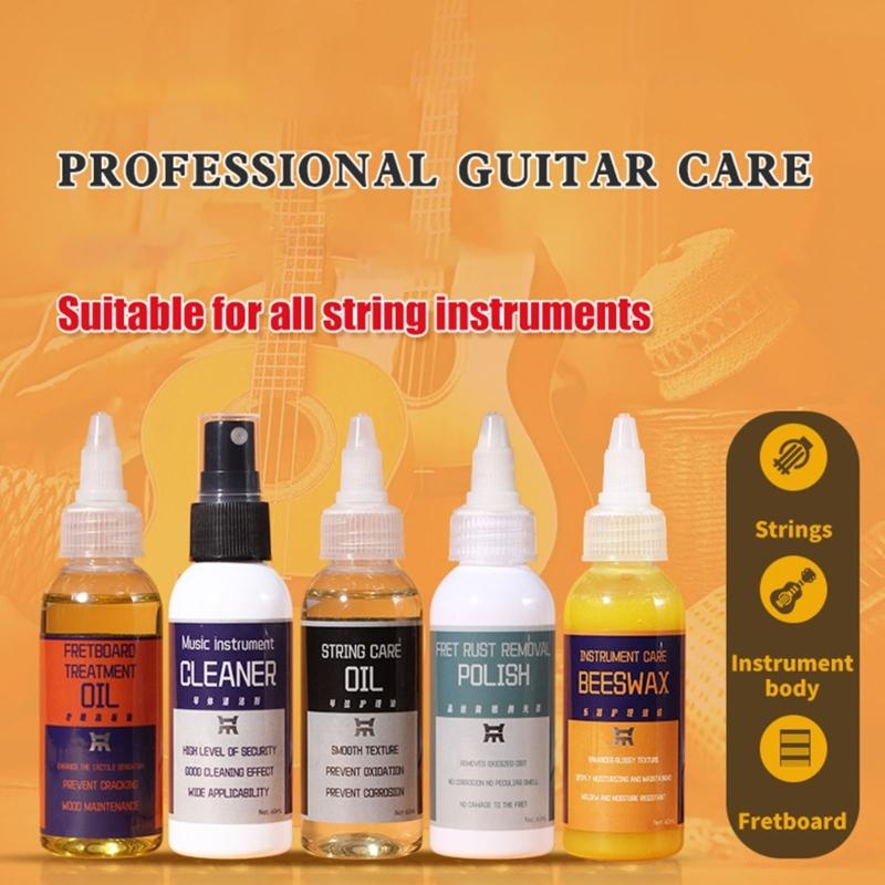 Comprehensive Acoustic Guitar String Care with Natural Lemon Oil for Fretboard Protection Cleaning and Portable Use