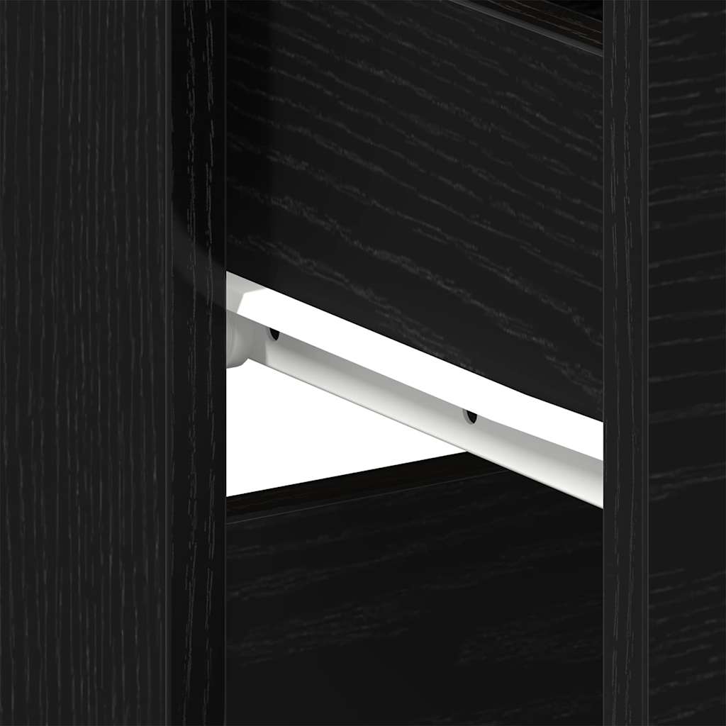 Nightstand Set of 2 Black Oak Effect 40 x 35 x 65 cm