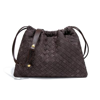 Matte Woven Women's Bag with A Drawstring Cloud Bag, Fashionable and Niche Single-shoulder Crossbody Dumpling Bag