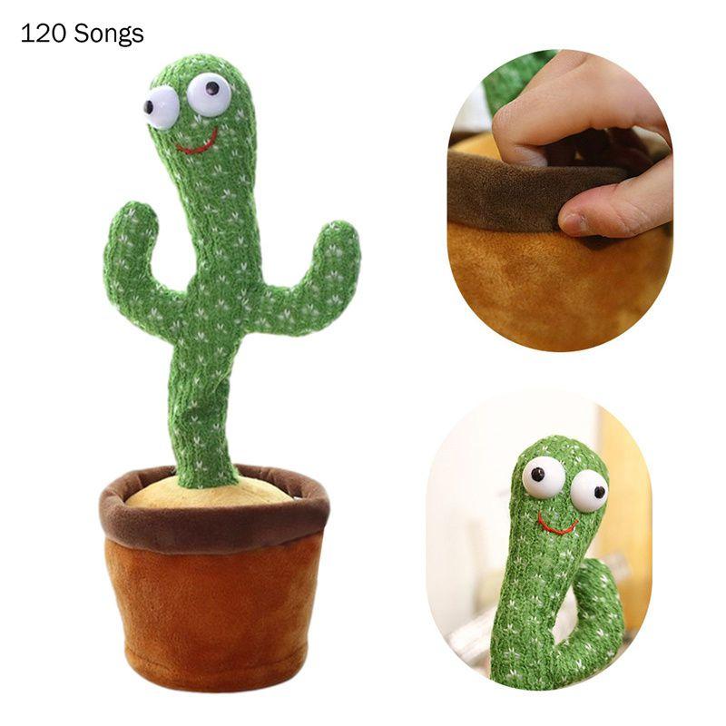 Charming Electronic Shake Body Dancing Cactus Plush Toy With Learning Speaking Feature