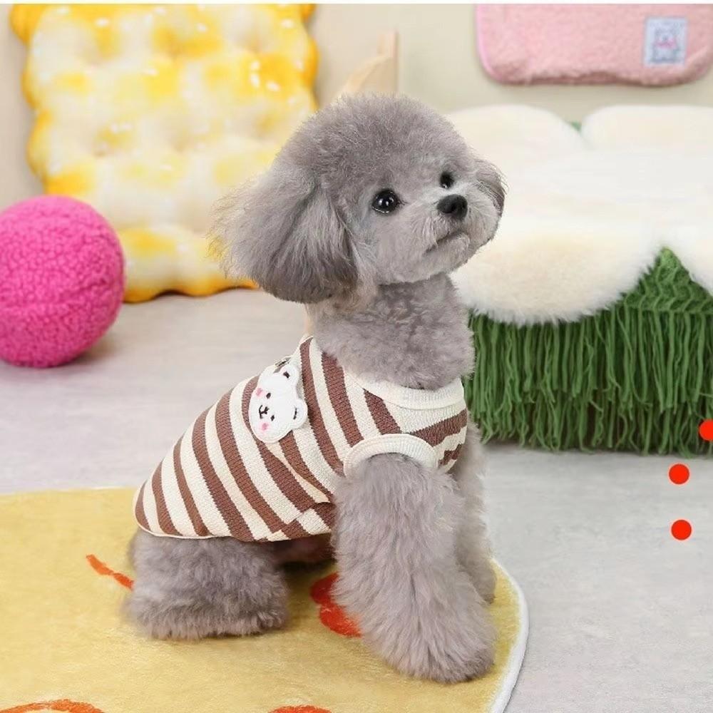 Soft Cotton Puppy Clothes Four Legs Cat Costume Cute Striped Dog Jumpsuit  Pet Supplies