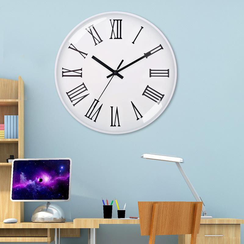 12 Inch 30CM Silent Wall Clock, Creative and Fashionable, Three-dimensional Digital Minimalist Clock for Home Living Room