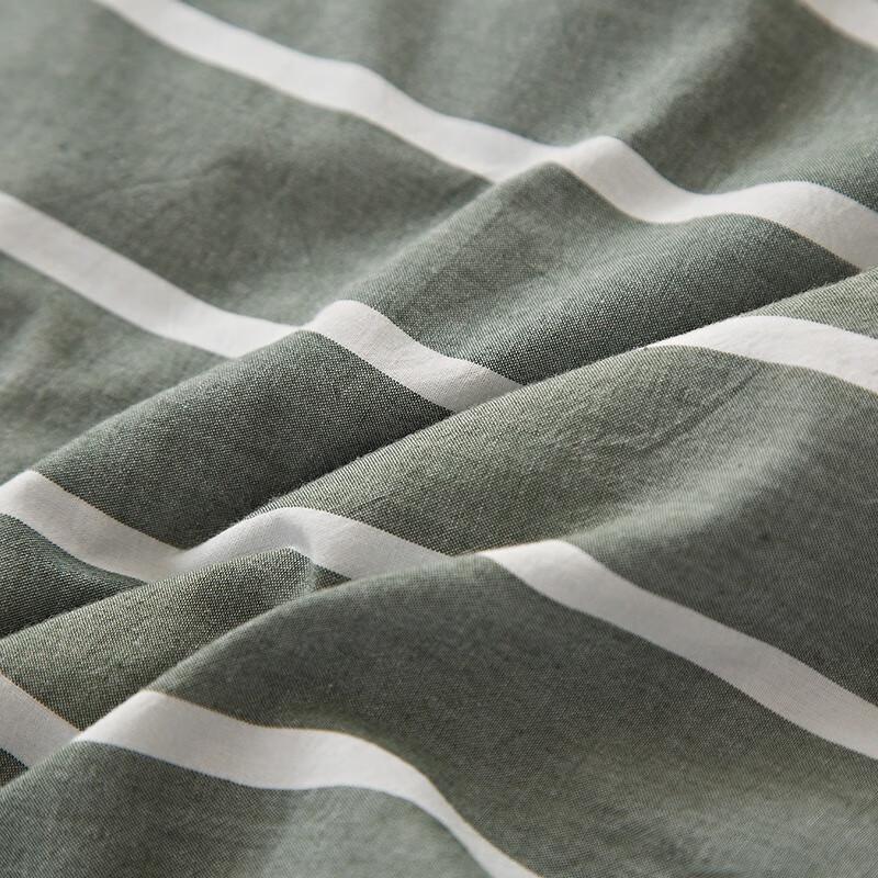 Hengyuanxiang TDK1001-5 All Cotton Green Stripe Cushion Blanket