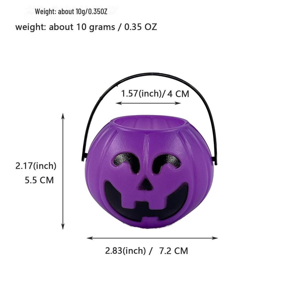 Halloween Pumpkin & Ghost Buckets: Witch, Purple Pumpkin, Skull Decorations