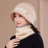 Rabbit Fur Knitted Autumn and Winter Middle-aged Hat Women's Wool Hat Winter Middle-aged Mother Hat