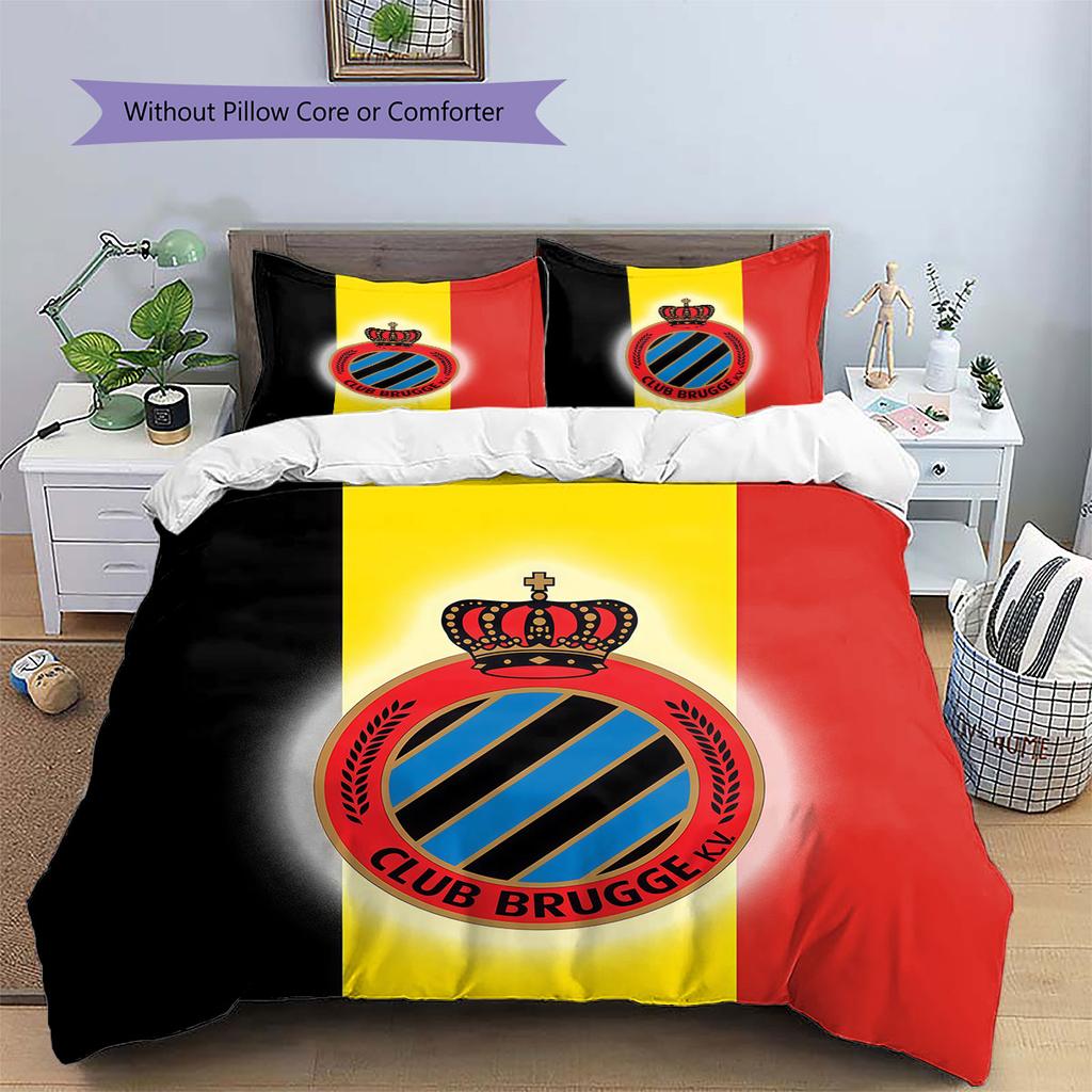 Club Brugge KV Pattern Bedding,Quilt Set Quilt Cover Pillowcase Home Birthday Gift(1 * Duvet Cover + 2 * Pillowcase, Without Core)
