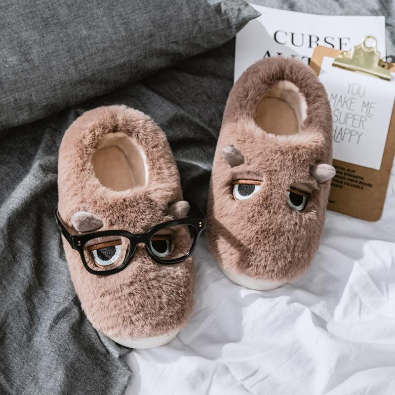 

Слипоны с задником, хлопковые тапочки, осенне-зимние, домашние хлопковые туфли для помещения, домашняя теплая обувь, парные хлопковые тапочки Мао Мао 44-45 кофейный