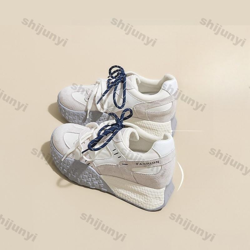 Women Platform Sneakers Autumn New Mesh Breathable Flats Outdoor Lightweight Comfortable Soft Sole Height Increase Casual Shoes