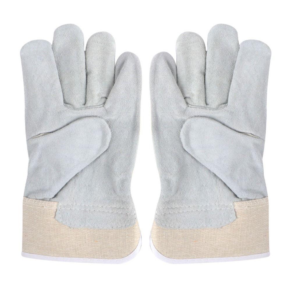 1 Pair Thickened Leather Welding Gloves Abrasion Resistant Labour Gloves  Moving Households