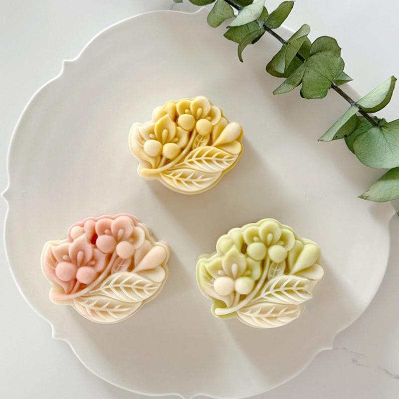 Dessert Molds Traditional Molds Set Flower Shape Cake Molds Set Pastry Molds ABS Texture Dessert Tool for Baking Use