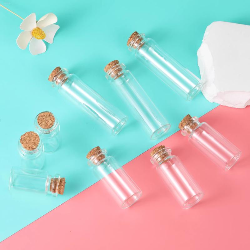20pcs Handmade DIY Creative Tools Small Capacity Hangable Decorative Vial Cork Lid Stopper Transparent Glass Subpackage Bottle