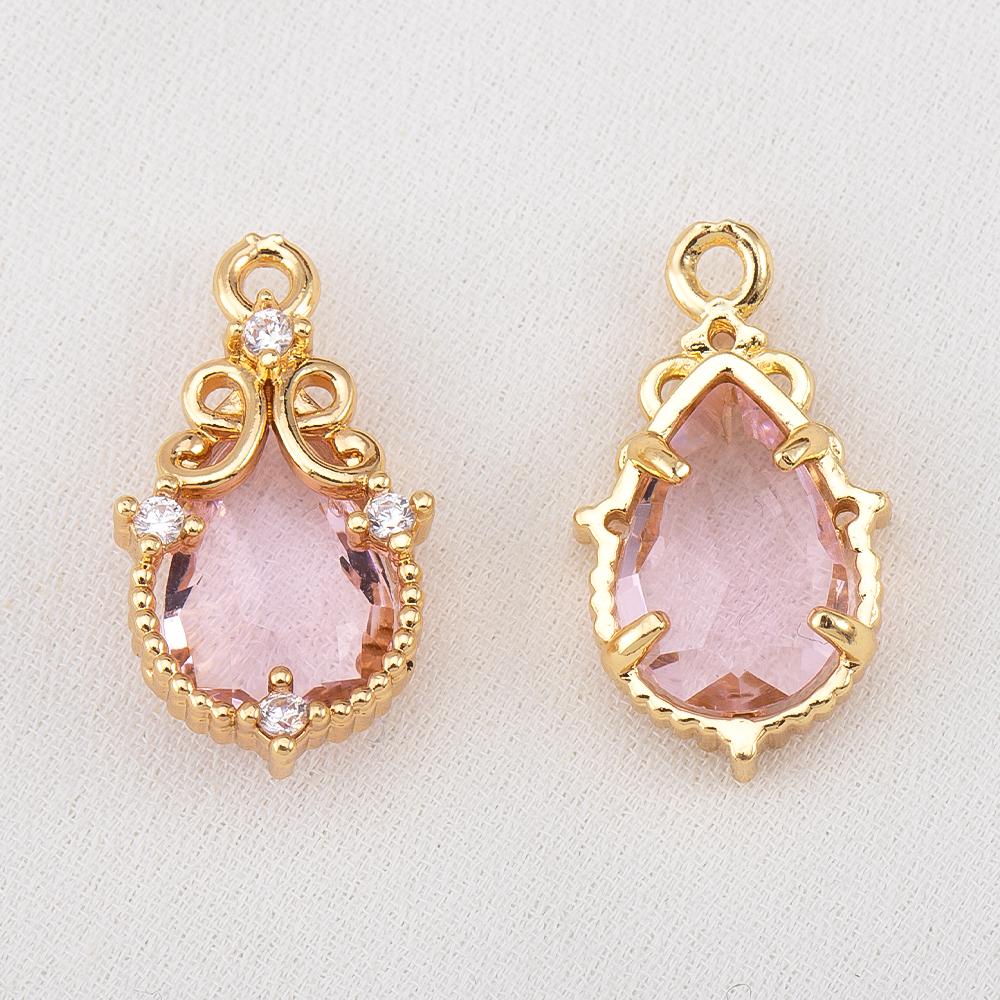 

5pcs Exquisite Zircon Water Drop Pendants Elegant Charm Pendants For DIY Jewelry Making Earrings Necklace Bracelet Accessories