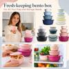 8 Piece Nesting Plastic Food Storage Bowls Set with Silicone Sealed Lids Airtight Refrigerator Containers for Meal Prep and Leftovers