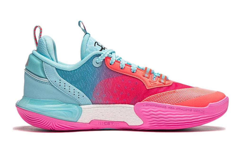 Li Ning YOUNG All City 12 Slip Resistant, Abrasion Resistant, Rebound Low Top Children's Basketball Shoes Red Blue YKBU020-3
