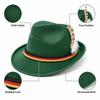 Decorative Side Cord Bavarian Feather Hat Structured Brim Jazz Cap Oktoberfest Hat  Men Women