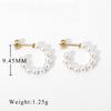Yori Fashion Imitation Pearls Stainless Steel Hoop Earrings for Women Temperament Charm Metal Trendy Waterproof Jewelry