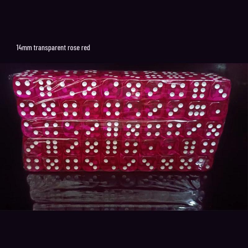 14MM Transparent Acrylic Colored Dice with Rounded Corners