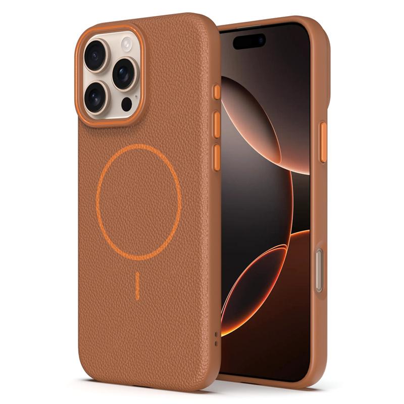 IPhone 17 16 13 12 11 Pro Max Lichee Texture Case for IPhone 17 Air 15 14 Pro Max 16 Plus Back Cover for Magsafe Phone Cases