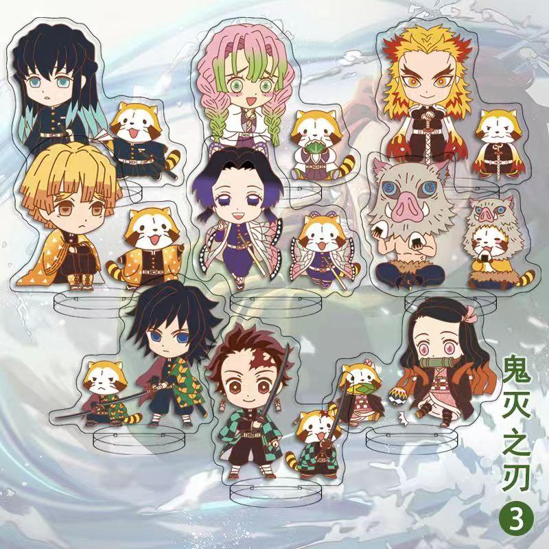 Demon Slayer Animation Character Stand Q Version Decoration Set Animation Stand Acrylic Model Ornament Creative Cute Stand