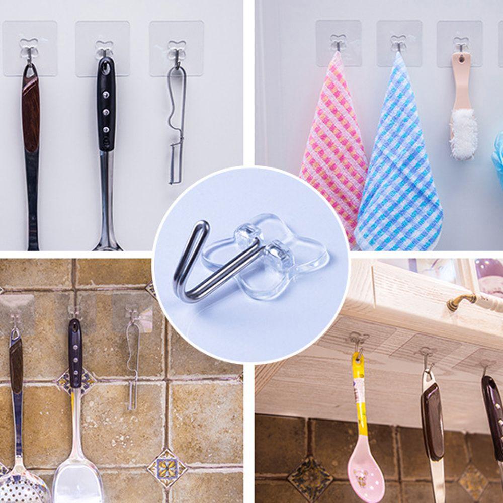 Holder Transparent Household Storage Hanger Seamless Adhesive Hook Traceless Hooks Wall Rack