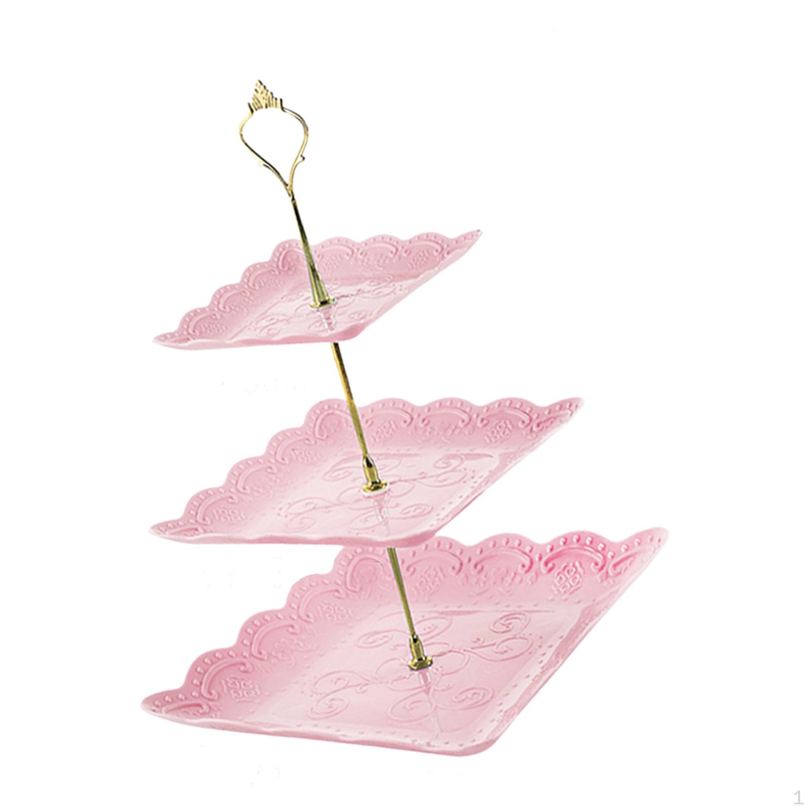 

3-х уровневая презентационная стойка для фруктов 24cmx24cmx37cm_Square Pink