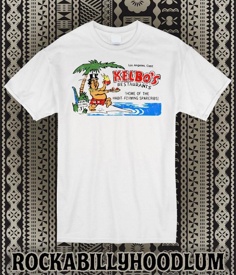 

Retro Tiki Tee T Shirt Rum Mug Restaurant Bar Cocktail Kelbos Los Angeles CA S