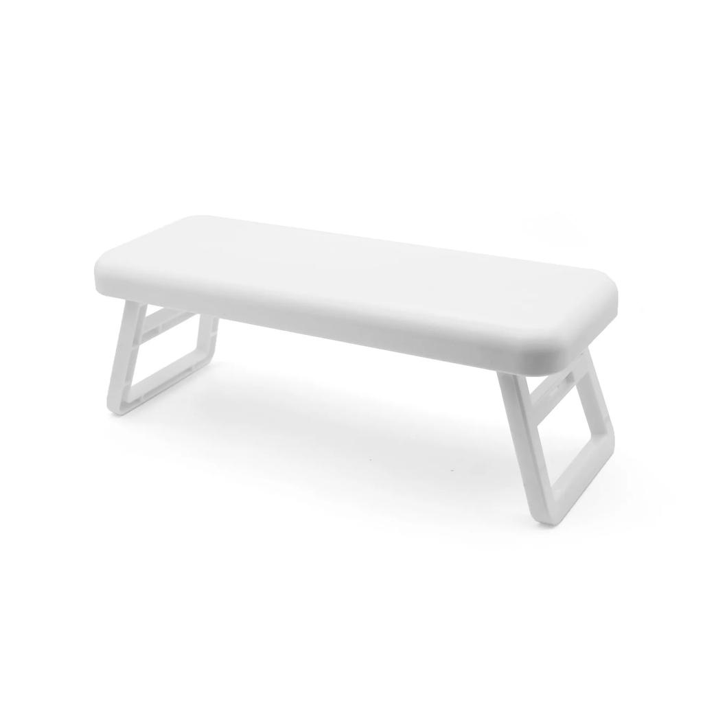 Nail salon foldable desktop with high placement nail lamp pad, hand specific plastic hand pillow, simple wrist guard bracket