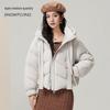 SNOWFLYING Women's Short Stand-Collar Hooded Down Jacket