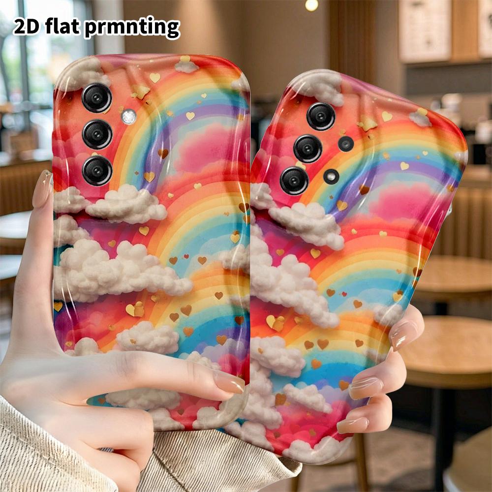 Phone Case: 2D flat, suitable for Samsung Galaxy A34 A35 M05 M06 S20 S22 S21 FE Plus 5G protective case, gradient rainbow, perfect Christmas and Hallo