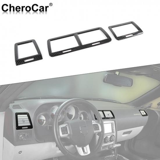 Dashboard Air Condition Vent Cover Trim Carbon Fiber For Dodge Challenger 09-14