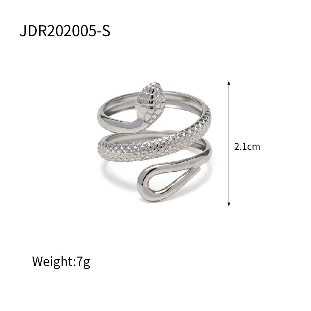 18K Gold Plated Stainless Steel Classic Texture Serpentine Hollow Adjustable Ring Titanium Steel Ring