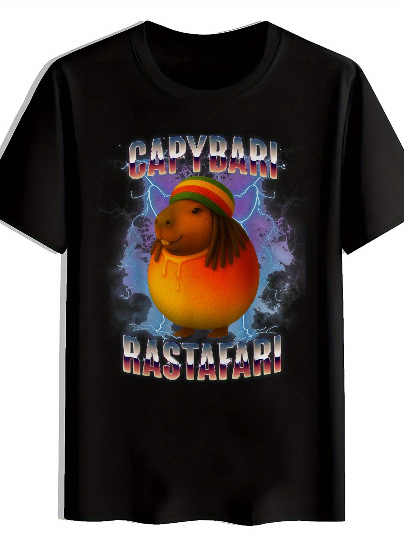 Capybara Graphic T-shirt - Vibrant Orange & Black Design XXXL