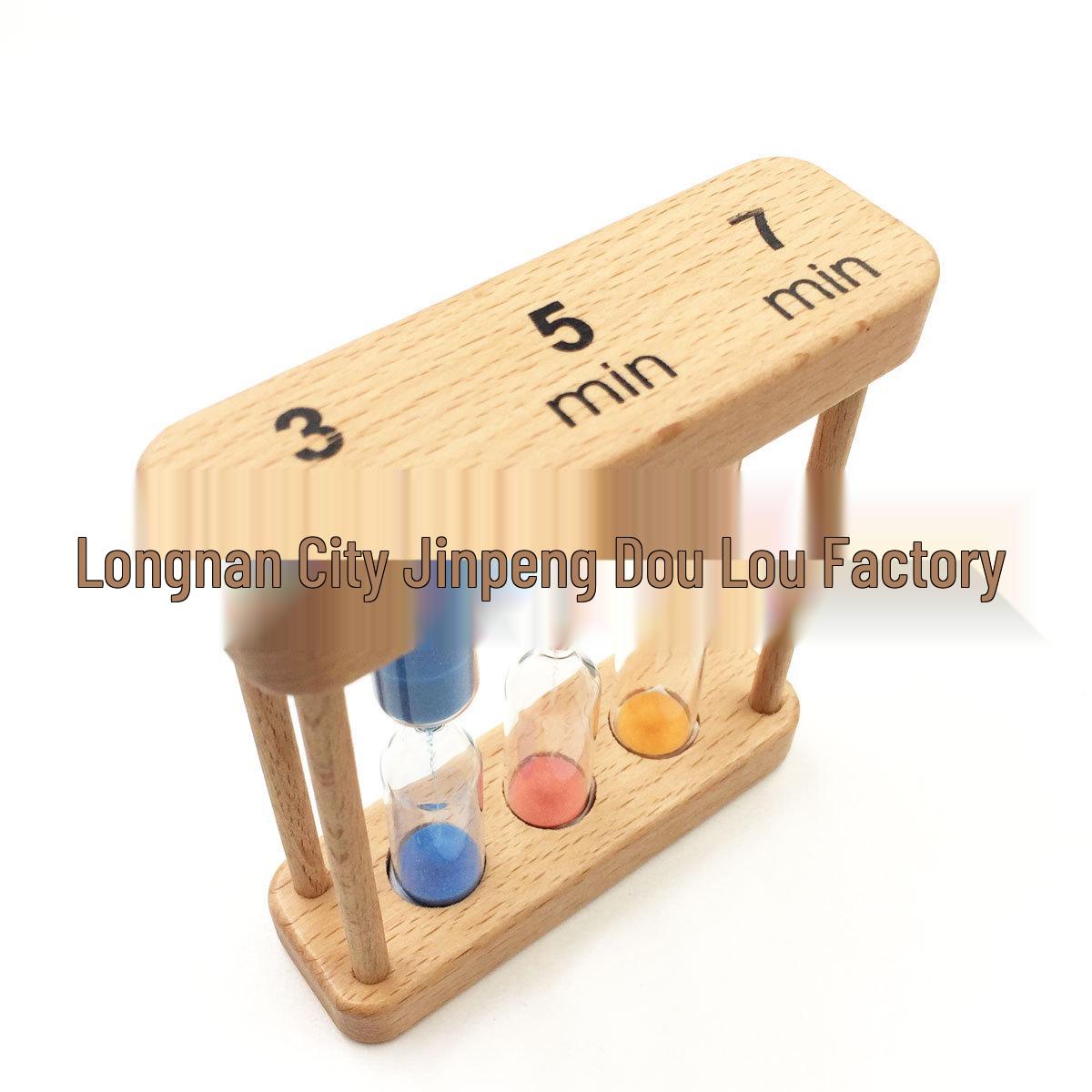 

Three-Part Wooden Hourglass Timer: Creative 1, 3, & 5-Minute Chinese-Style Home Decor & Gift Square 1+3+5 minutes, random color