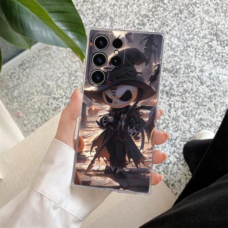 Cute Baby Jack Skellington Halloween Case For Samsung Galaxy S26 S25 Ultra S24 S22 S26 Plus S20 S23 S21 S25 FE 5G Clear Cover