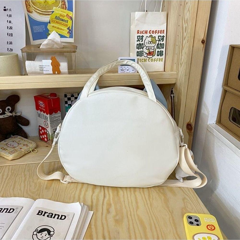 Large Capacity Handbag College Style Crossbody Bag Nylon Prints Cat Messenger Bag  Outdoor