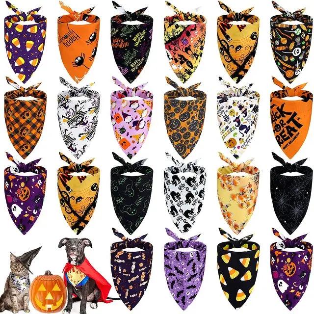 20 Pcs Pet Bandanas Triangle Scarfs for Dogs Christmas Thanksgiving Halloween Holiday Accessories for Cats And Dogs