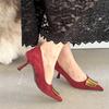 Single Shoes Spring New Pointed Professional Commuter Cat Heel Work Shoes Not Tired Feet Shallow Mouth Temperament High Heels Women