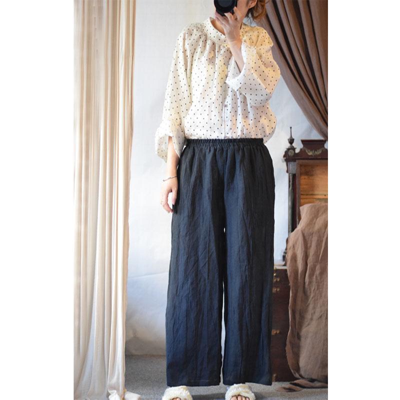 

Johnature Женские весенние брюки в китайском стиле нестандартной формы, однотонные брюки в стиле ретро, ​​винтажные брюки с эластичной резинкой на талии One Size чёрный