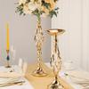 Flower Utensils Vintage Golden Flower Stand Hollow Design Decorative Candle Holders Romantic Iron Art Vase Candlelight Dinner