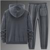 Zimowy Plus Aksamitny Pogrubiony Garnitur Męski Aksamit Jagnięcy Bluza z Kapturem Bawełniane Spodnie Casualowy Sportowy Ciepły Garnitur