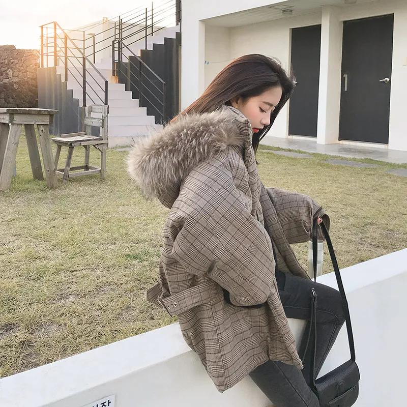 WTEMPO Solid Color Thickened Warm Cotton Coats Women's Large Size Autumn Winter Faux Fur Hooded Jackets