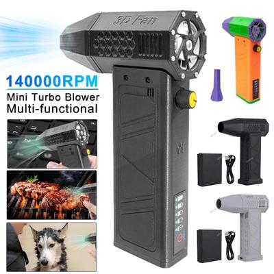 1PC Turbojet Fan Brushless Motor Handheld Duct Fan 52M/S Portable C-type Charging with Power Display Vent