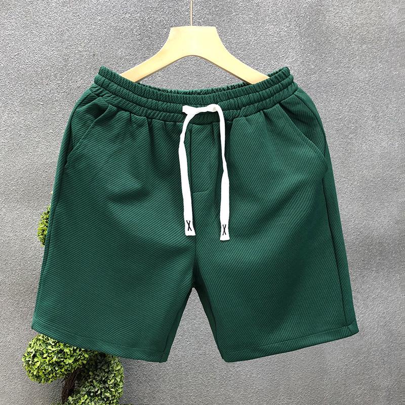 Men's Versatile White Summer Beach Shorts - Trendy Solid Color Loose Fit Sports Pants