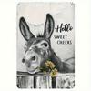 Metal Wall Art Hello Sweet Cheeks Vintage Kitchen Poster