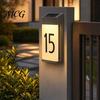 Solar House Number Light Light, Power with High-Efficiency Panels, Intelligent Automatic Address Frosted Glass LED Waterproof Outdoor Sign Powered