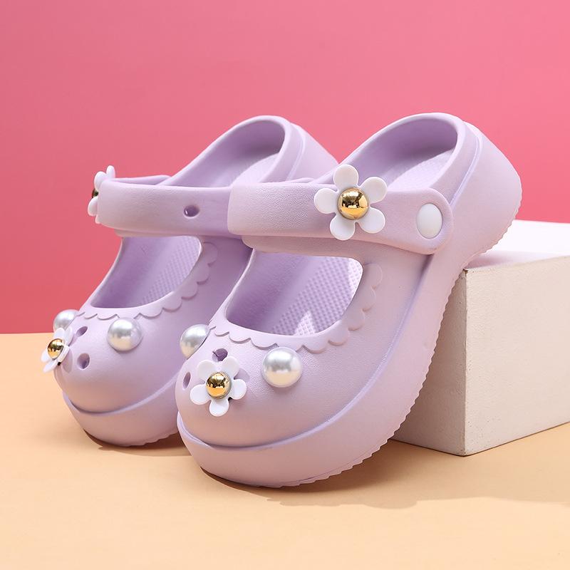 Trendy Cute Girls Sandals For Summer Beach Lightweight Eva Slip Resistant Footwear In Various Colors