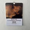 Wandkalender 2026 12-Monats-Kalender Seltsame Katzen in Renaissance-Gemälden für Zuhause Büro Einzigartiger Historischer Katzenkunst-Kalender für Katzenliebhaber