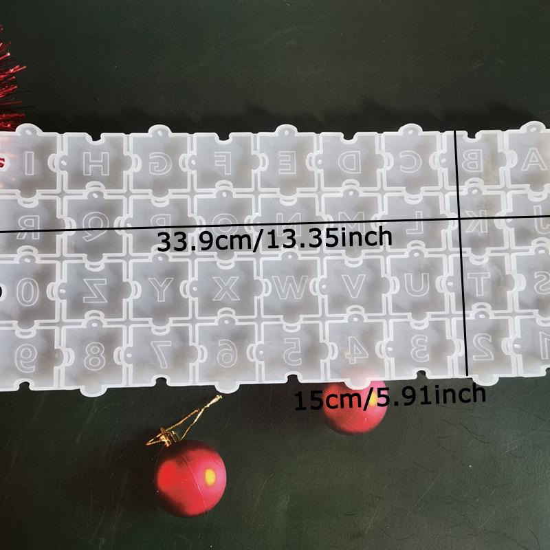 WTEMPO 2PCS Blue & White DIY Letter & Number Silicone Molds Word Puzzle Molds Creative Handicrafts Making Molds