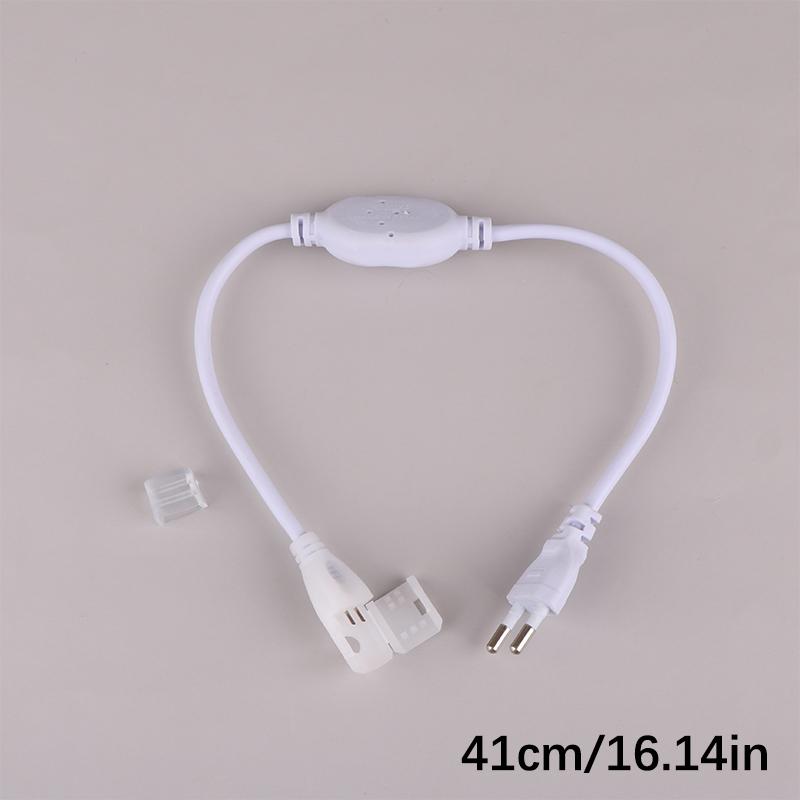 Eu Plug For 220V Cob Led Strip Power Supply Plug Fast Connector With Button Switch Cable For Ip67 10Mm Cob Strip